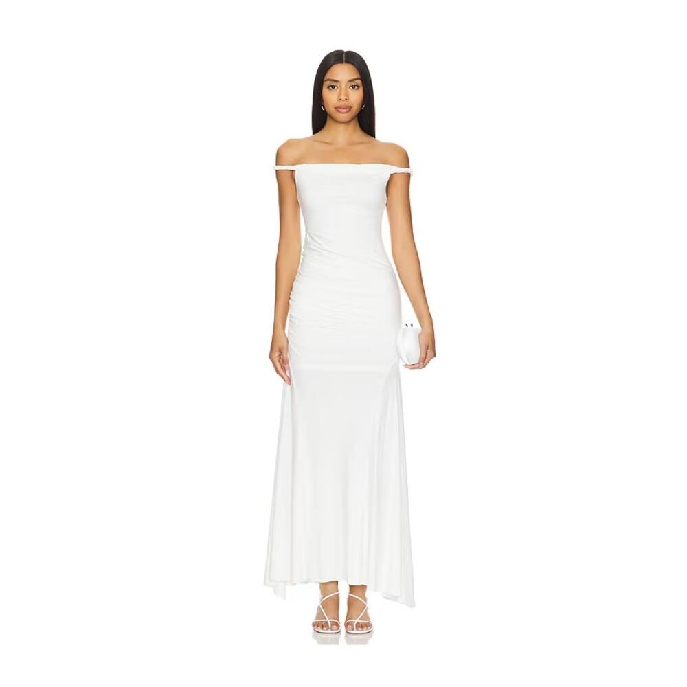 Alice + Olivia Bianca Midi Dress in Off White Size 8
